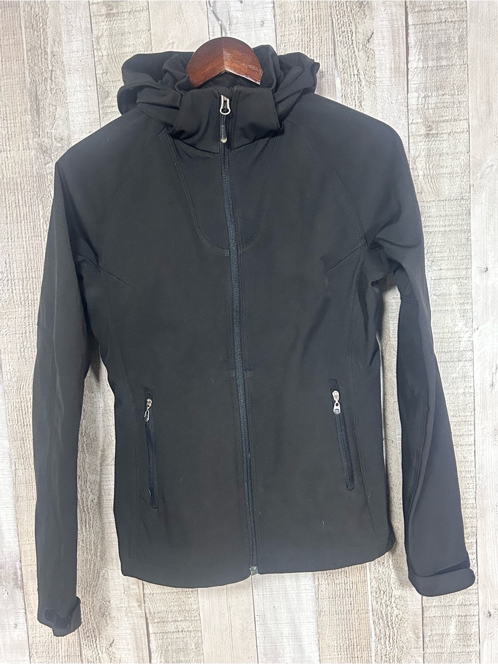 Avia Women's S Black Softshell Jacket Removable Hood Fleece
Lined Active Outdoor